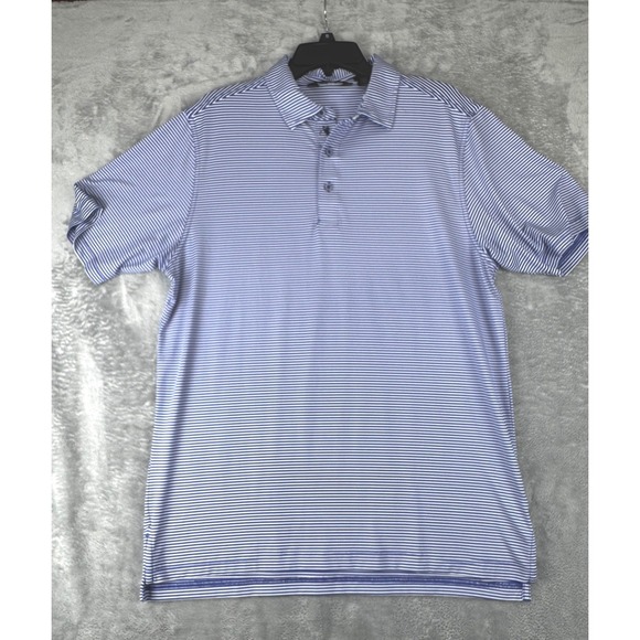 Bobby Jones Other - Bobby Jones Medium Polo Shirt Mens Blue Excellent Striped Performance S/S Golf